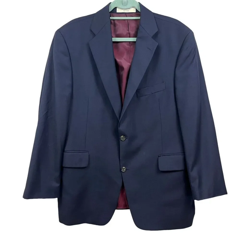 John W Nordstrom‎ Mens Wool Blazer Suit Notched Two Button Vented Navy Sz 42 C-S